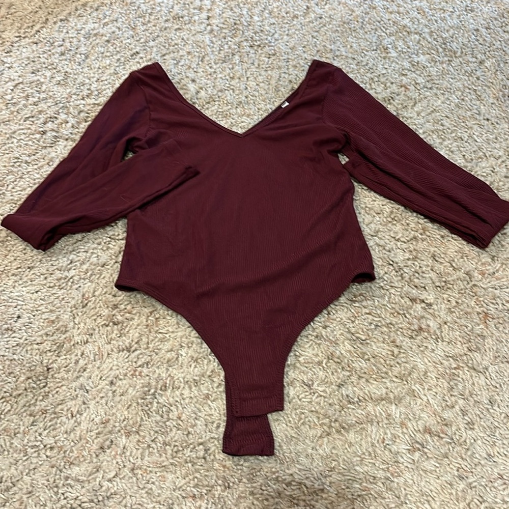 NWT Burgundy Boutique Jova bodysuit size Large